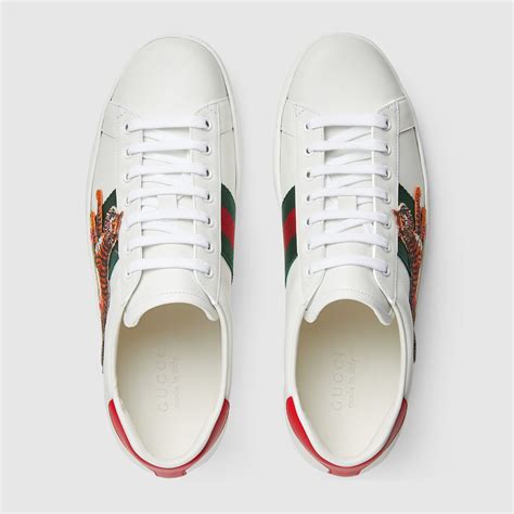 gucci men's new ace low top leather sneakers replica|gucci ace tiger sneakers.